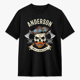 Anderson Ancient Tartan Crest 2D T-shirt - Alba Skull Style